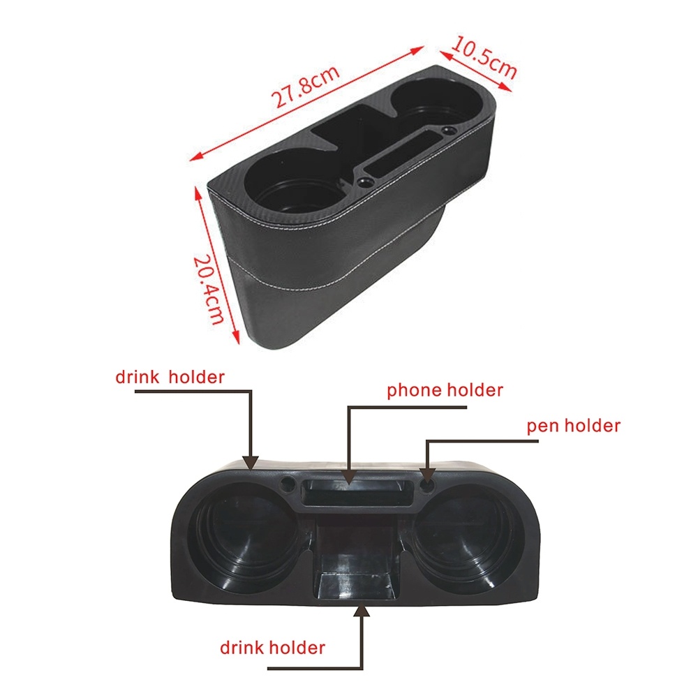 CARFU AC-2299A Car Seat Gap Multi-function Storage Box(Black) - Image 3