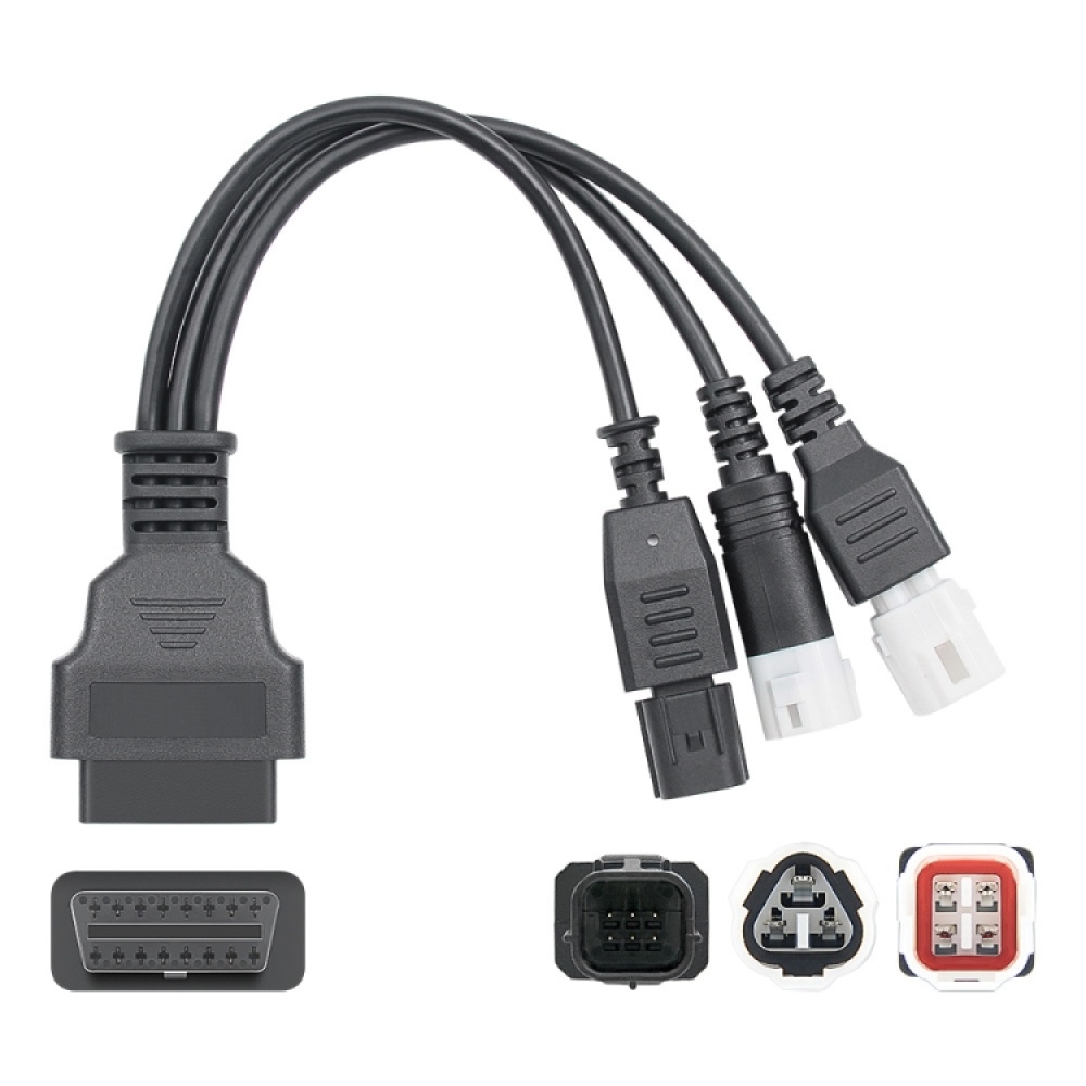 Motorcycle OBD II 3 Pin + 4 Pin + 6 Pin to 16 Pin Adapter Cable for Honda / Yamaha - Image 3