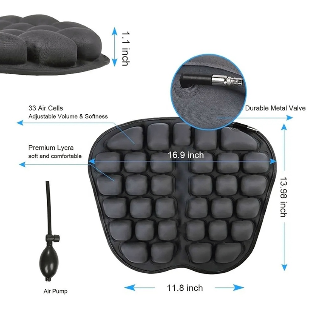 IN-SC003 Car Office Inflatable Airbag Seat Cushion, Style: Manual Inflation (Grey) - Image 3