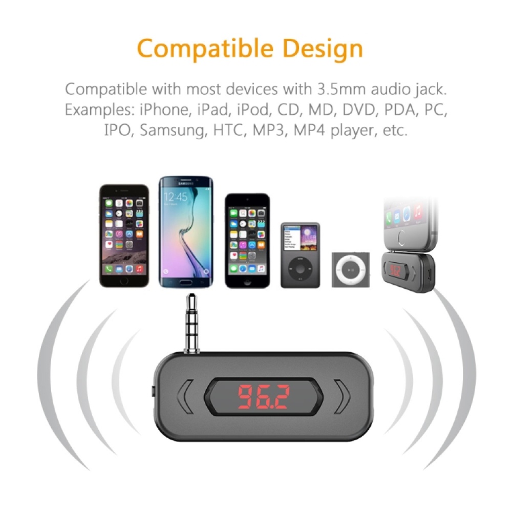 Doosl DSER107 Multifunctional Car FM Transmitter Wireless Music Receiver with 3.5mm Jack & LCD Display, Support Hands-free Call(Black) - Image 2