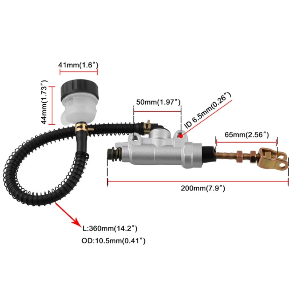 Motorcycles Rear Brake Master Cylinder Pump for Honda Sportrax 400 TRX400EX 1999-2008 (Gold) - Image 3