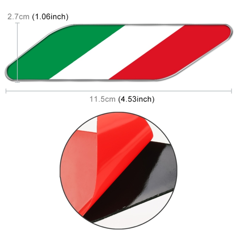 2 PCS Italian Flag Pattern Car-Styling Sticker Random Decorative Sticker - Image 3