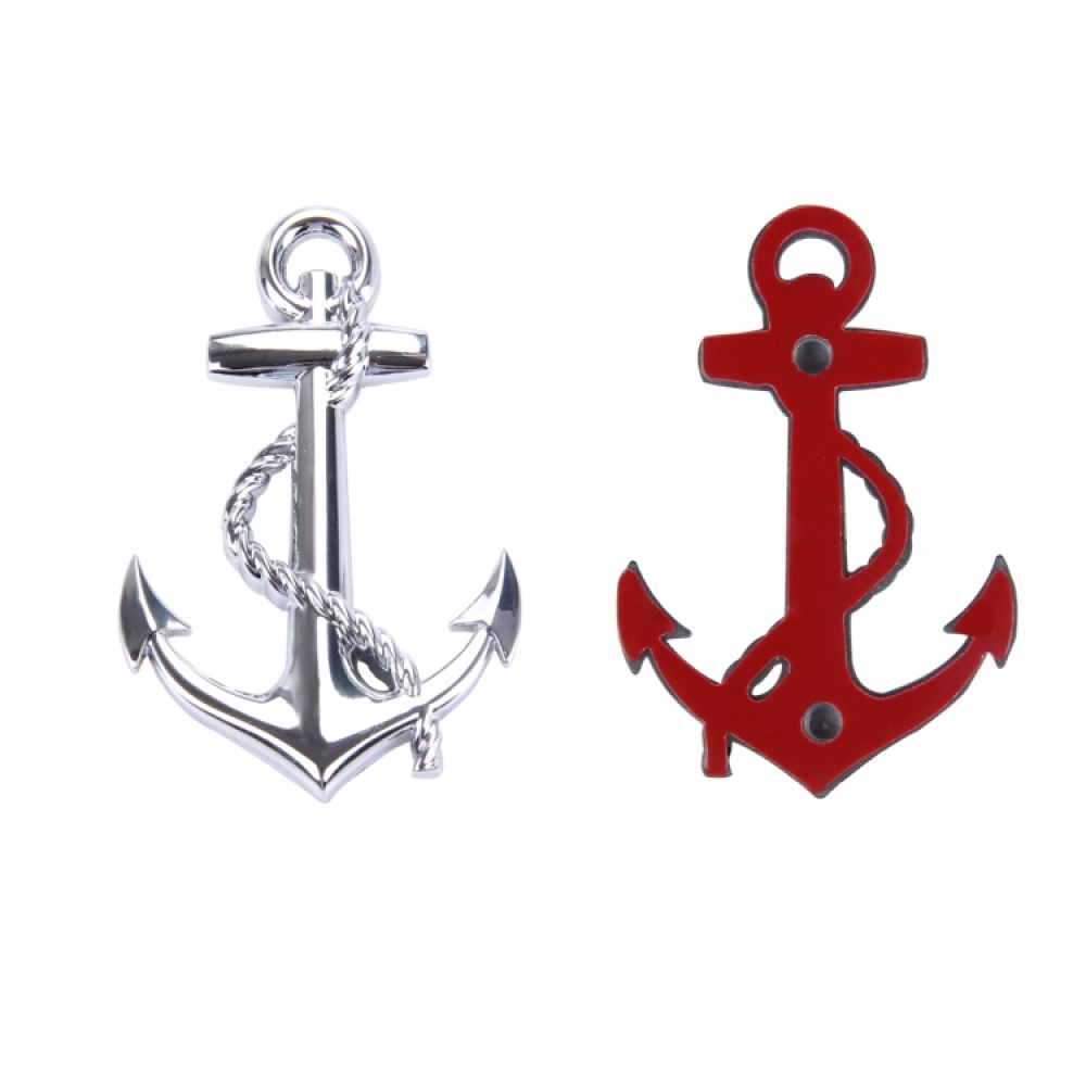 Ship Anchor Shape Car Auto Metal Free Stickers(Silver) - Image 2