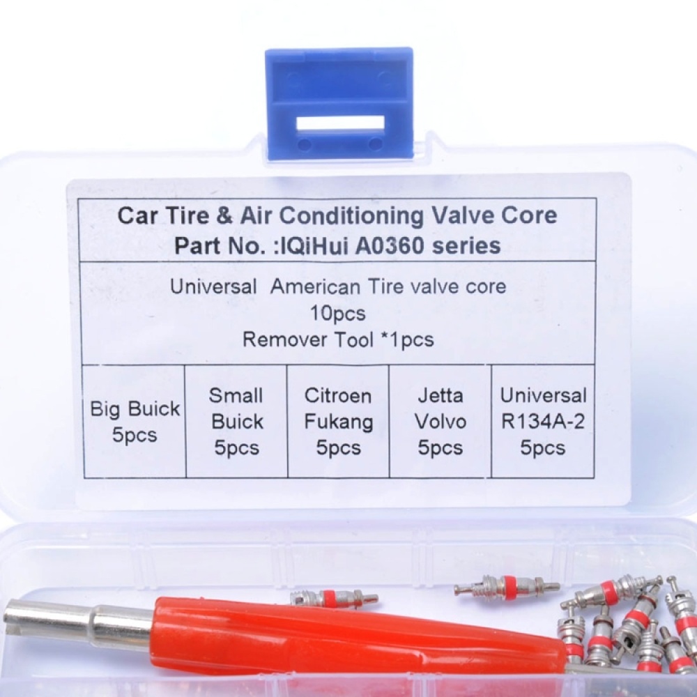 35 PCS Car R134A Air Condition Valve Core Assortment with Remover Tool for Buick / Citroen / Jetta - Image 3