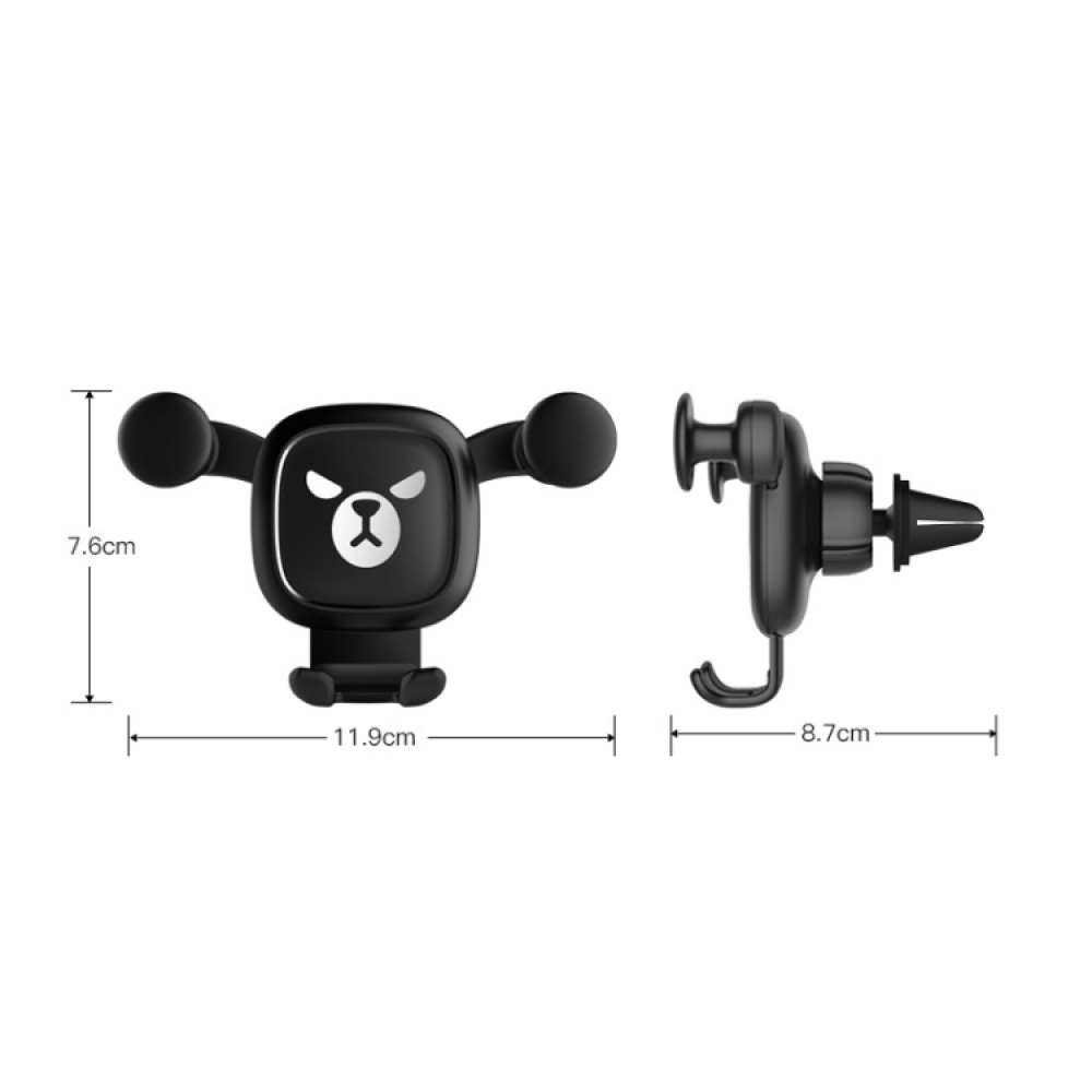 Big Eyes Pattern Gravity Cartoon Air Vent Car Mount Phone Holder(Black) - Image 2