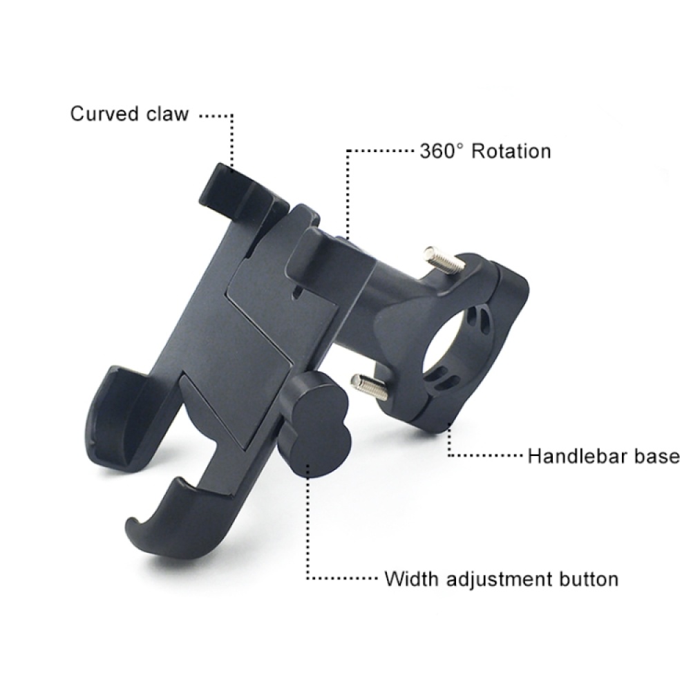 Motorcycle Handlebar Aluminum Alloy Phone Bracket, Suitable for 60-100mm Device(Black) - Image 2