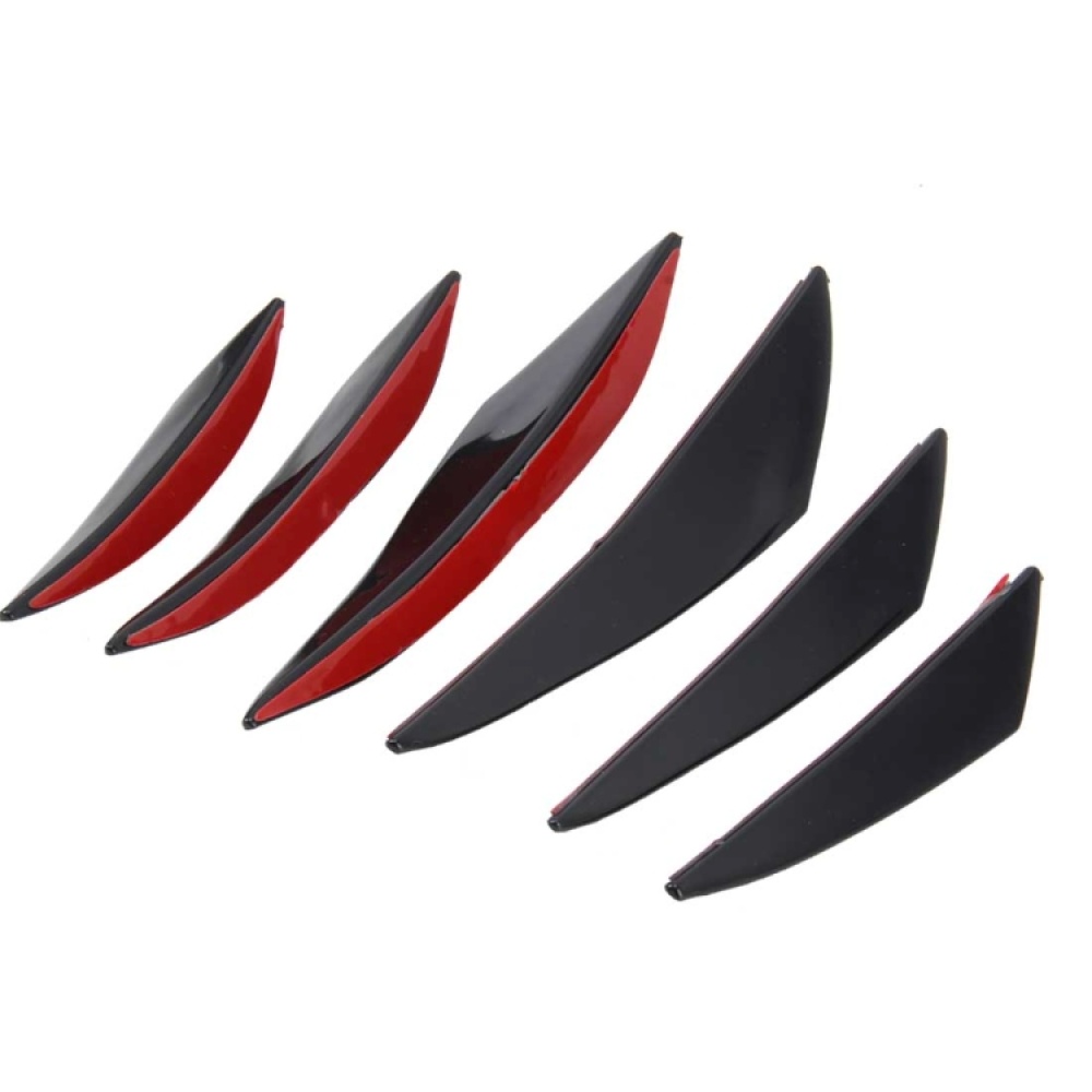 6 PCS Universal Carbon Fiber Style Car Front Bumper Body Spoiler Lip Splitter Protector Bar Strip Guard Sticker - Image 2