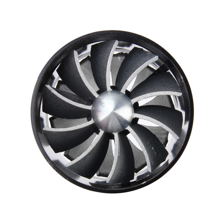 F1-Z Car Stainless Universal Supercharger Dual Double Turbine Air Intake Fuel Saver Turbo Turboing Charger Fan Set kit(Black) - Image 3