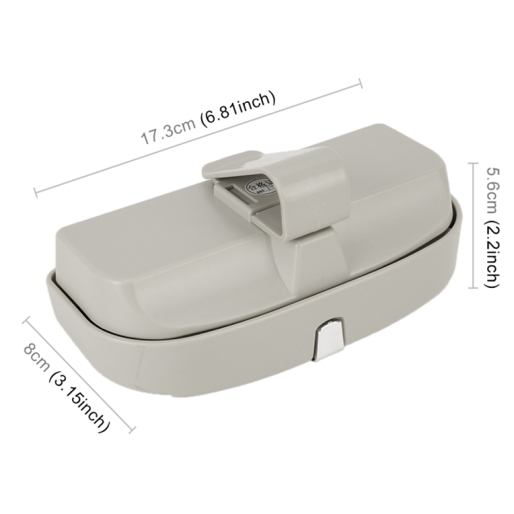 Car Multi-functional Glasses Case Sunglasses Box with Card Slot, Flat Style (Grey) - Image 3