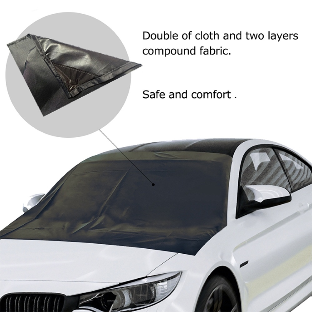 Car 210D Vinyl Glue Oxford Cloth Magnet snow Shield Front Windshield Sunshade Antifreeze Insulation, Size: 215cm x 155cm - Image 3