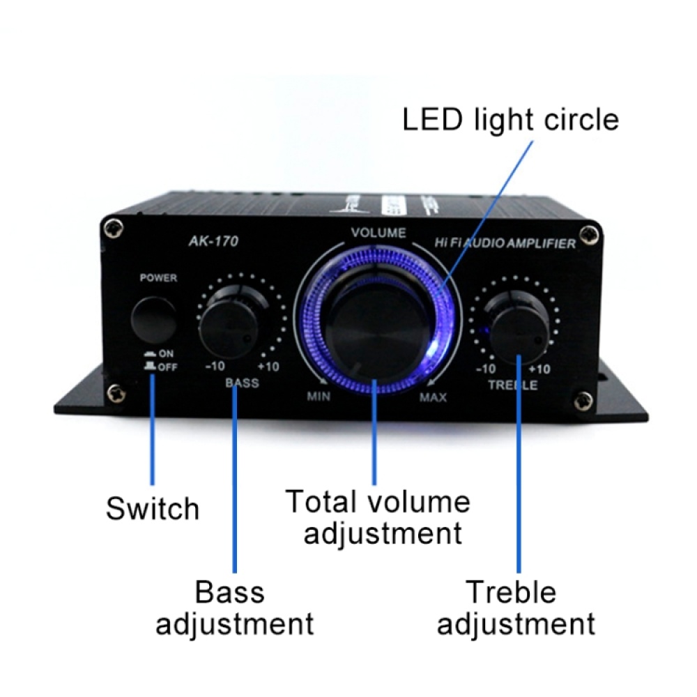 AK170 Car Mini HIFI Amplifier Audio DC 12V - Image 3