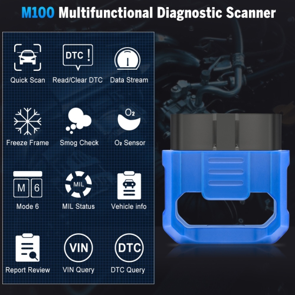 M100 ELM327 Bluetooth 4.0 OBD2 Fault Diagnostic Scanner - Image 3