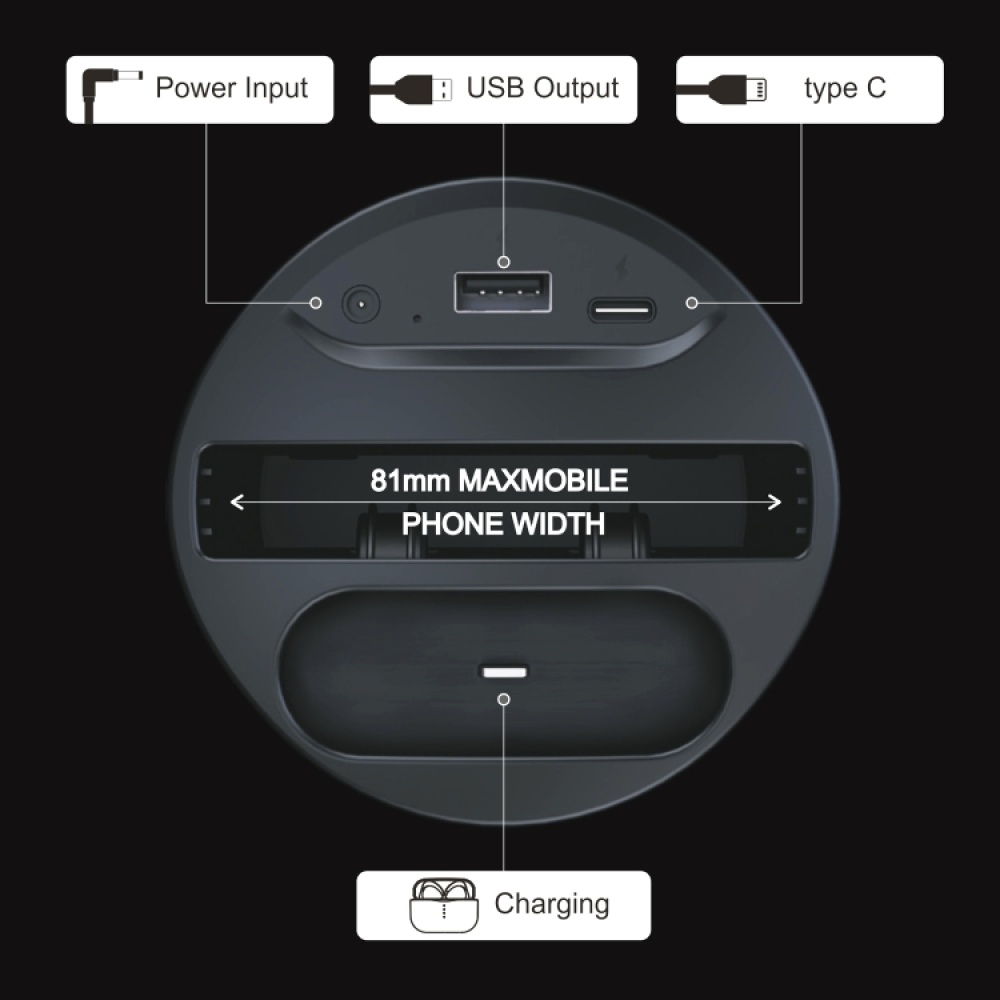 X13A 4 in 1 Car QI Standard Charging Cup Wireless Fast Charger - Image 2