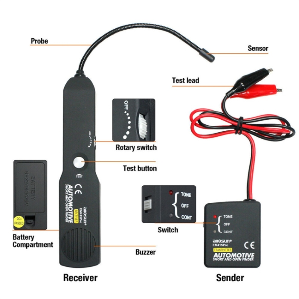 EM415 Car Open Circuit Short Circuit Detector Car Repair Tool Line Finder - Image 2