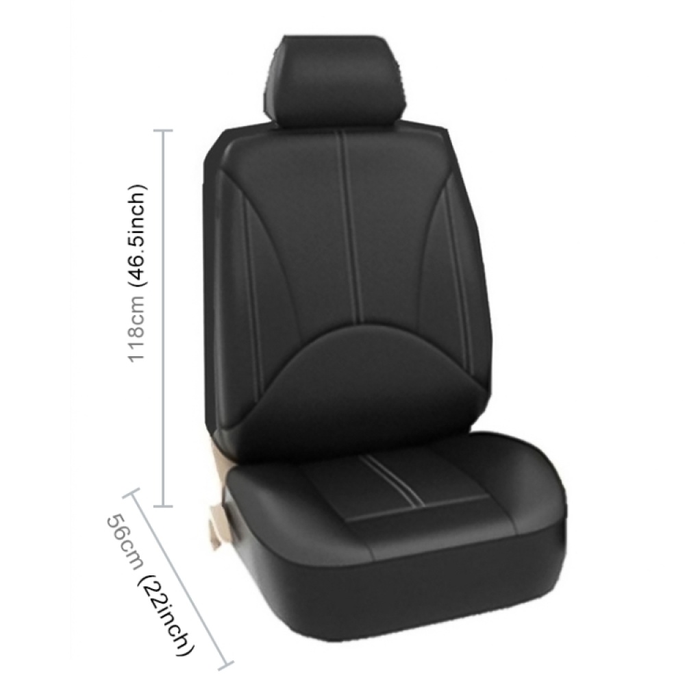 9 in 1 Universal PU Leather Four Seasons Anti-Slippery Cushion Mat Set for 5 Seat Car (Black) - Image 2