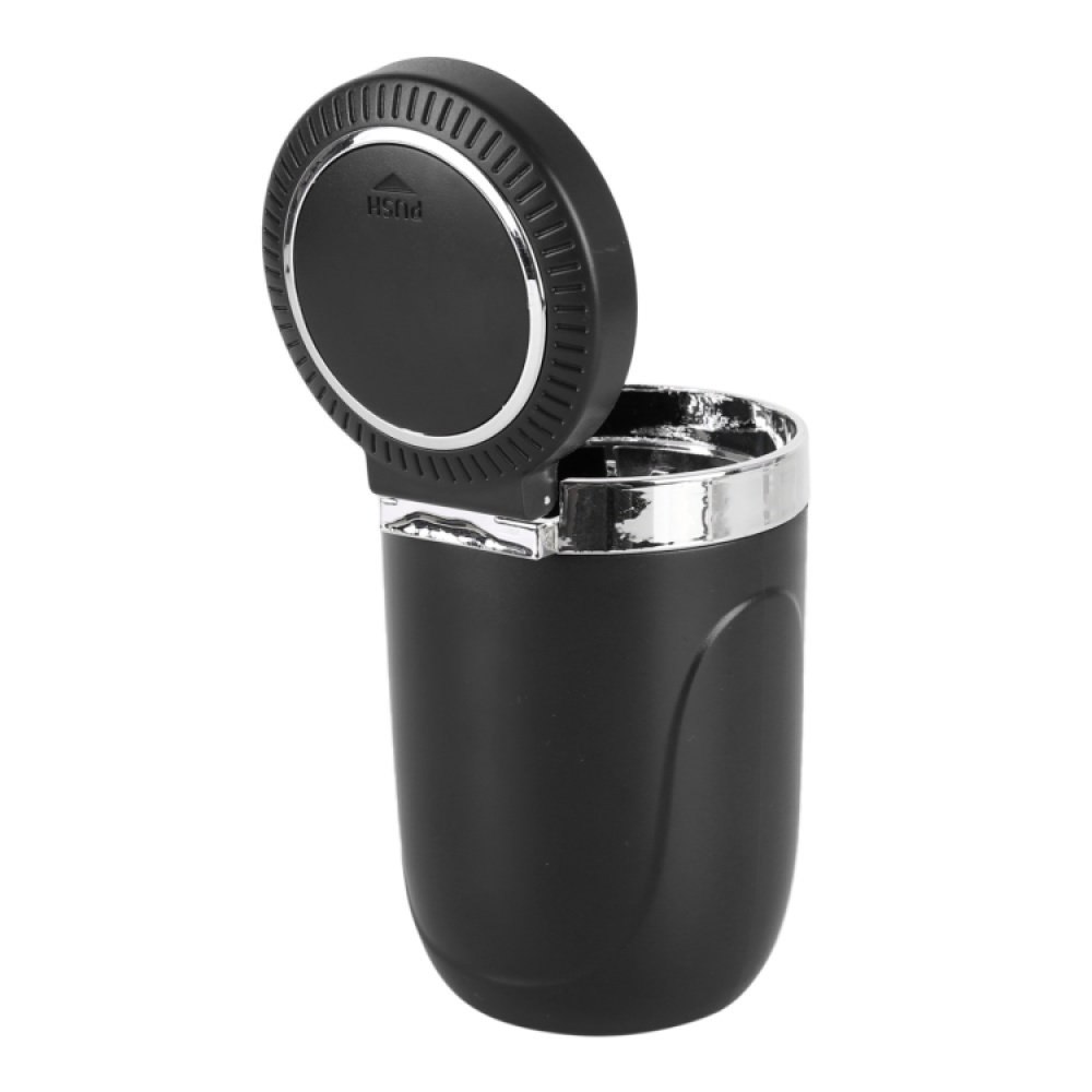 Portable Car Stainless Steel Liner Cigarette Ashtray with Light(Black) - Image 2