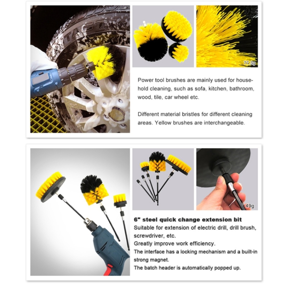 37 in 1 Floor Wall Window Glass Cleaning Descaling Electric Drill Brush Head Set - Image 2