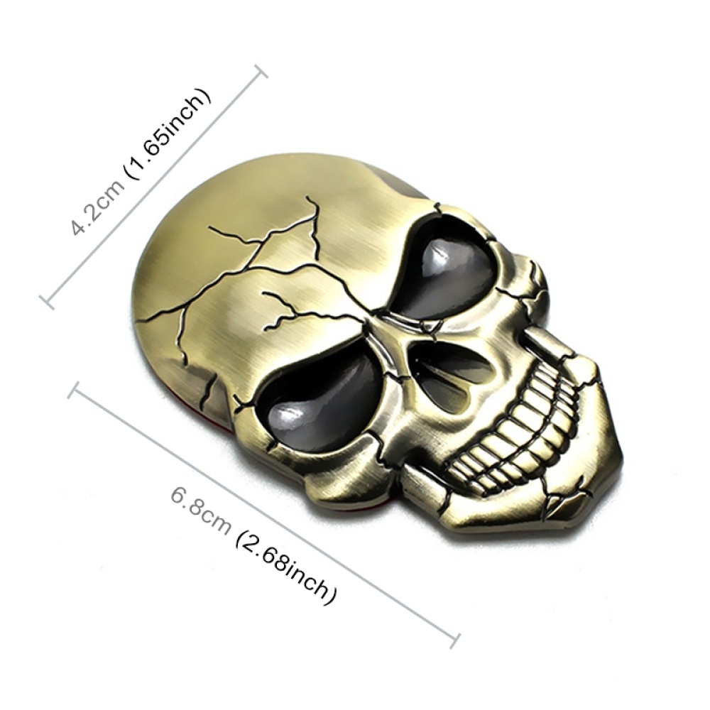 Three-dimensional Devil Skull Metal Car Sticker (Bronze) - Image 2