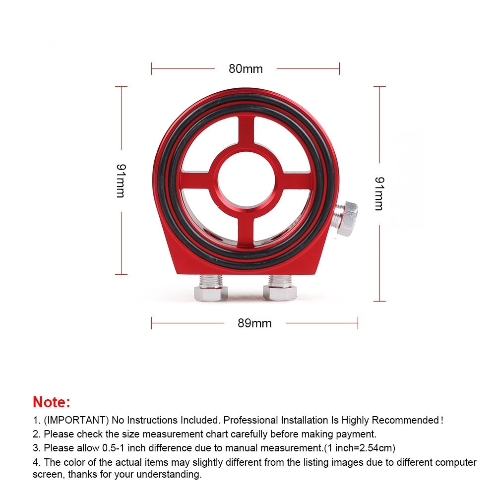 Car Modification Oil Temperature and Oil Pressure Gauge Adapter (Black) - Image 2