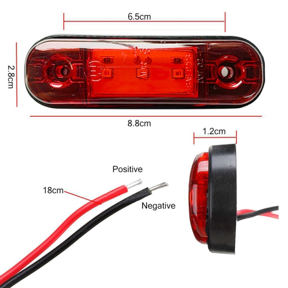 5 PCS MK-327 Car / Truck 3LEDs Side Marker Indicator Light Tail Light (White Light) - Image 3