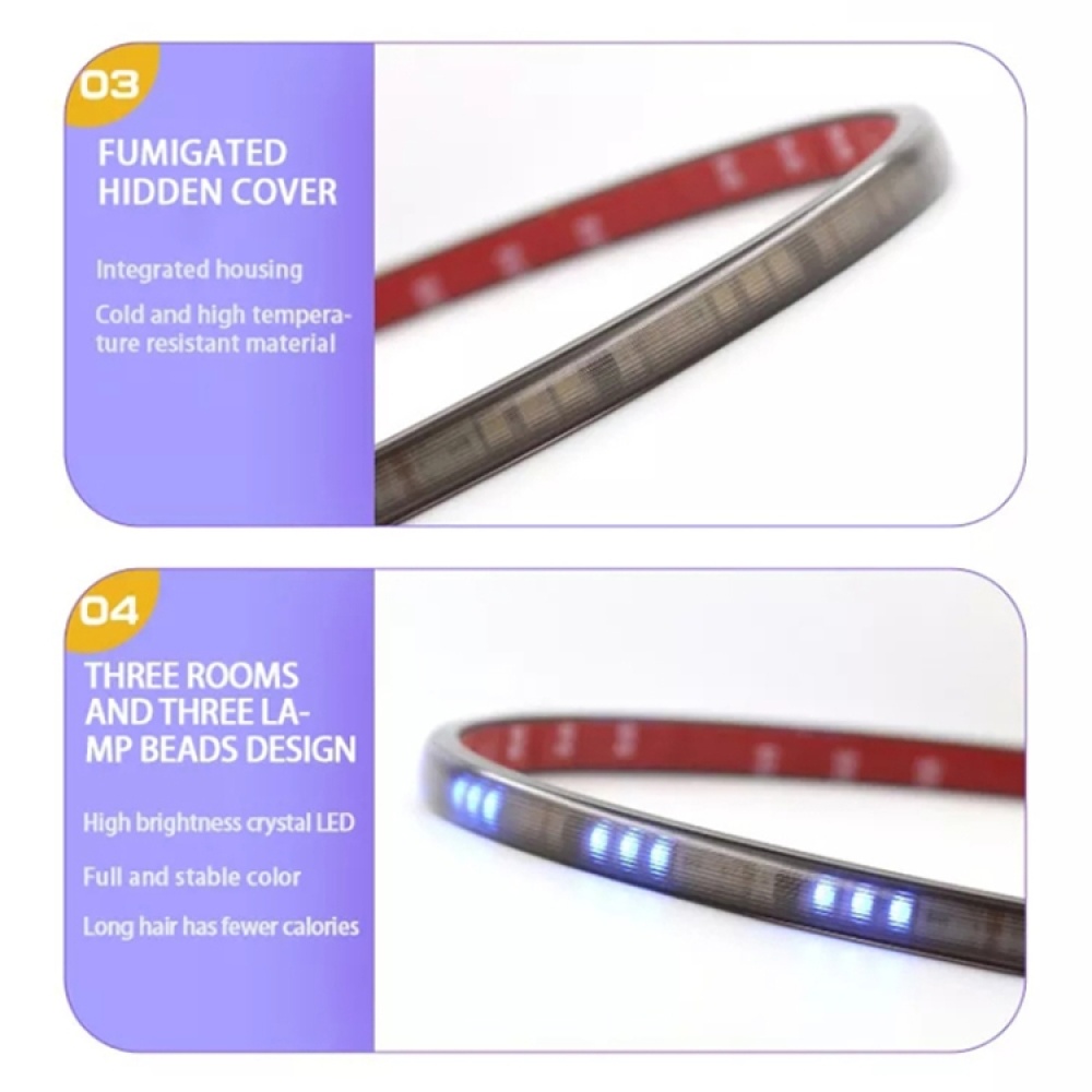 S20-200CM 200cm DC12V-24V Car Rear LED RGB Daytime Running Lights Strip Colorful Lamp - Image 2