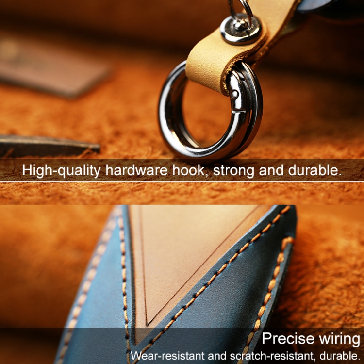 For Toyota Car Cowhide Leather Key Protective Cover Key Case, Two Keys Version(Red) - Image 2