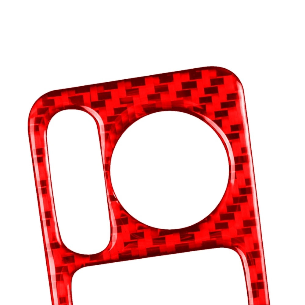 For Honda CRV 2007-2011 Car Carbon Fiber Rear Mirror Adjustment Switch Frame Decorative Sticker, Left Drive (Red) - Image 2