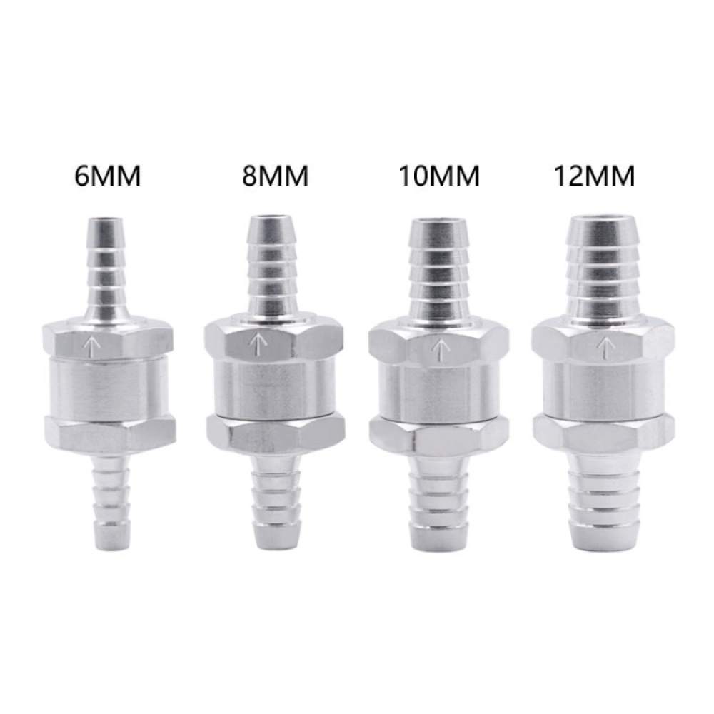 Car 8mm Aluminium Alloy Fuel Petrol One Way Non Return Check Valve - Image 3