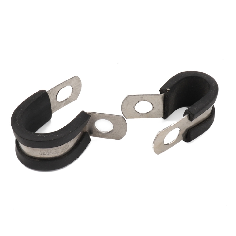 10 PCS Car Rubber Cushion Pipe Clamps Stainless Steel Clamps, Size: 7/8 inch (22mm) - Image 2