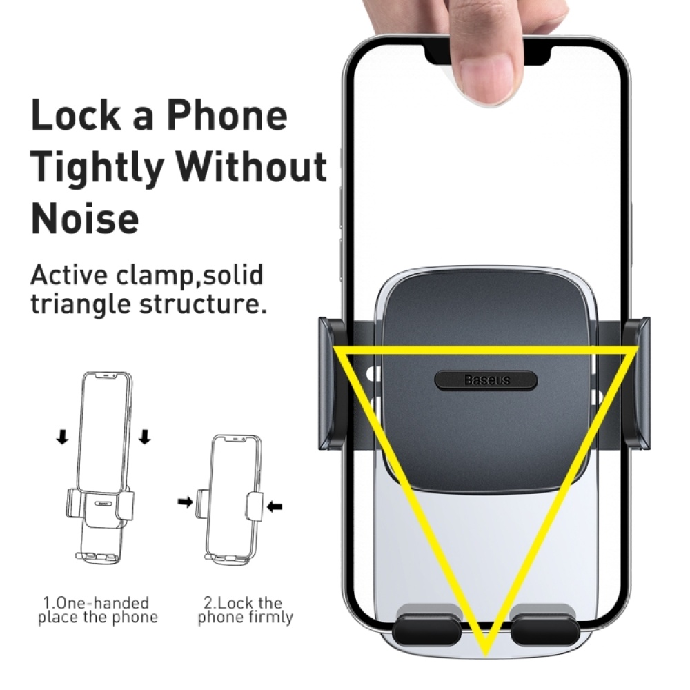 Baseus SUYK000101 Easy to Control Clamping Car Phone Holder Outlet Version(Dark Sky Black) - Image 2