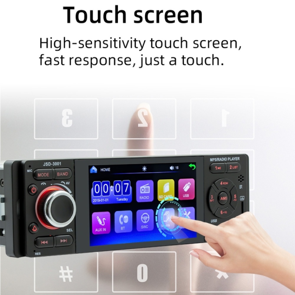 JSD-3001 HD 4 inch Car Stereo Radio MP5 Player Audio Player FM Bluetooth USB / TF AUX - Image 2