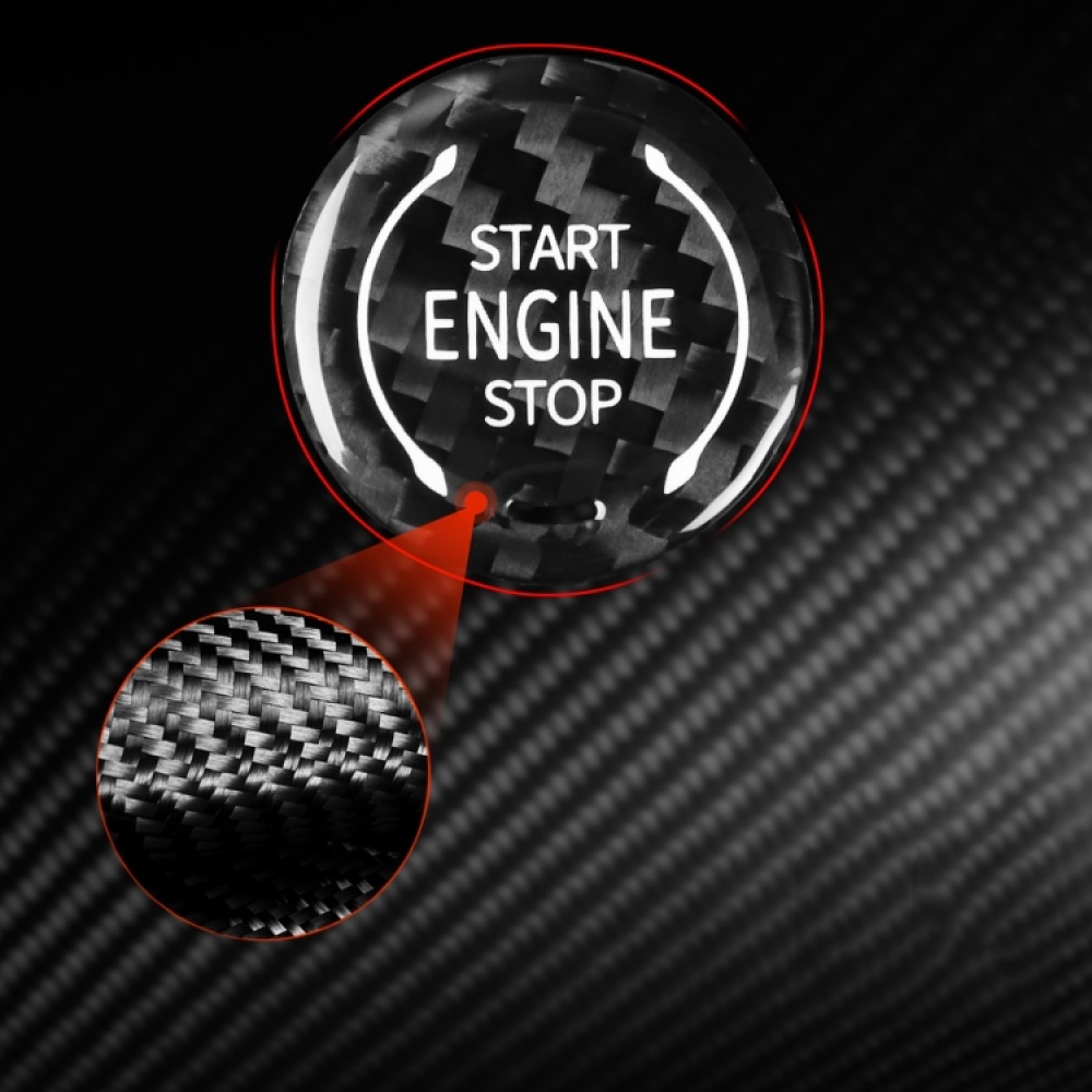 Car Carbon Fiber Engine Start Stop Ignition Button for Chevrolet Corvette C8 2020-2021(Black) - Image 2