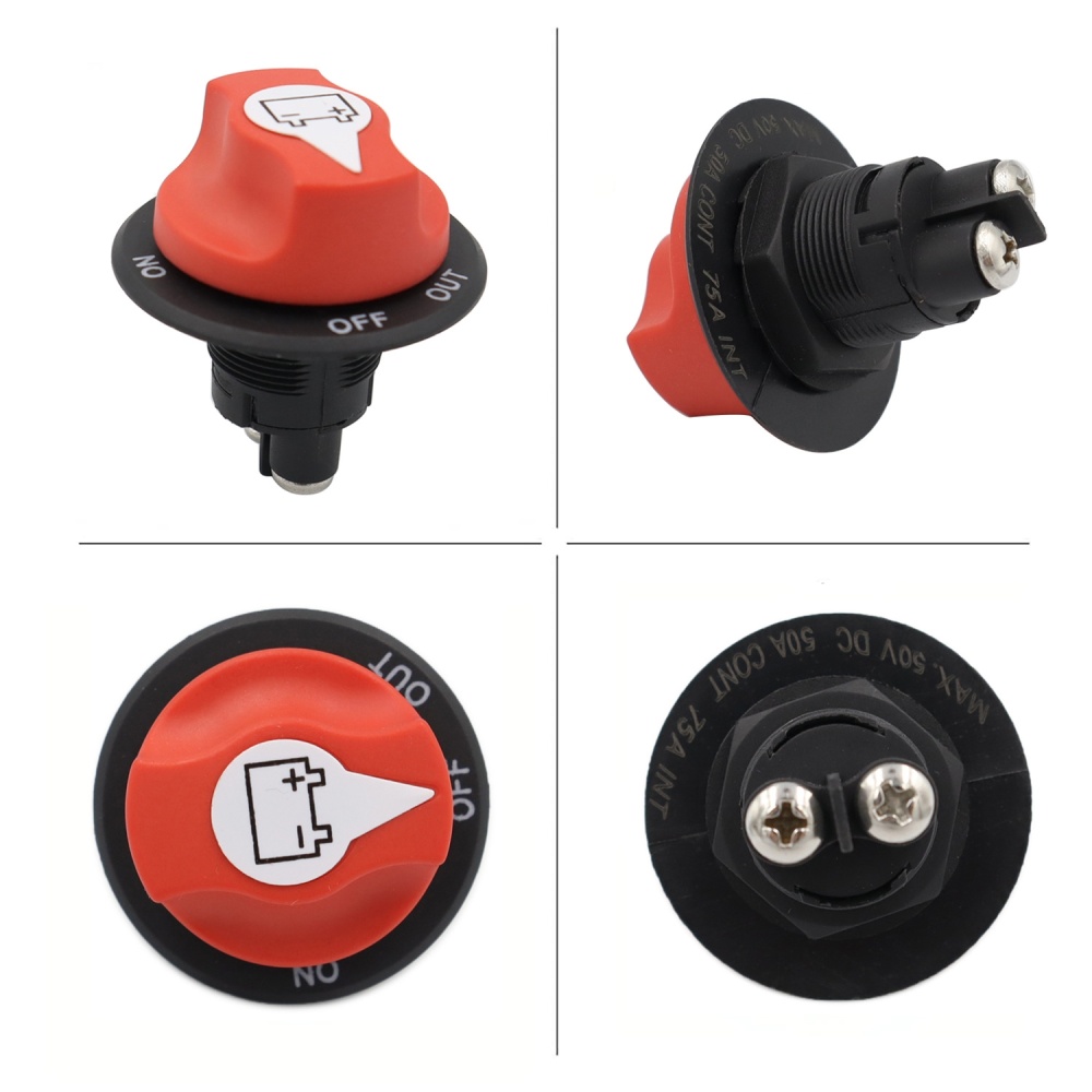 50A 10AWG Car Yacht Battery Selector Isolator Disconnect Rotary Switch Cut With Power Cord - Image 2