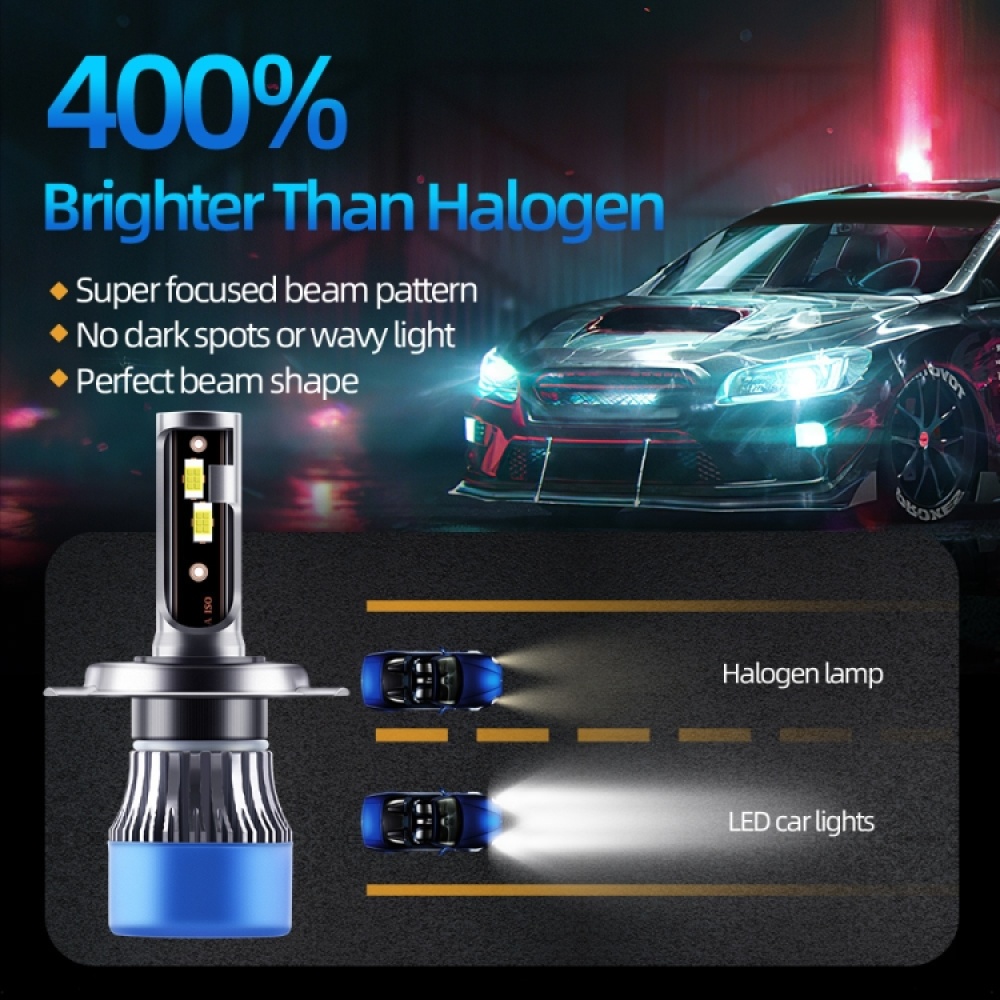 Q2 1 Pair H4 25W / 3000LM / DC9-36V / 6000K IP68 Waterproof Car LED Headlight - Image 2