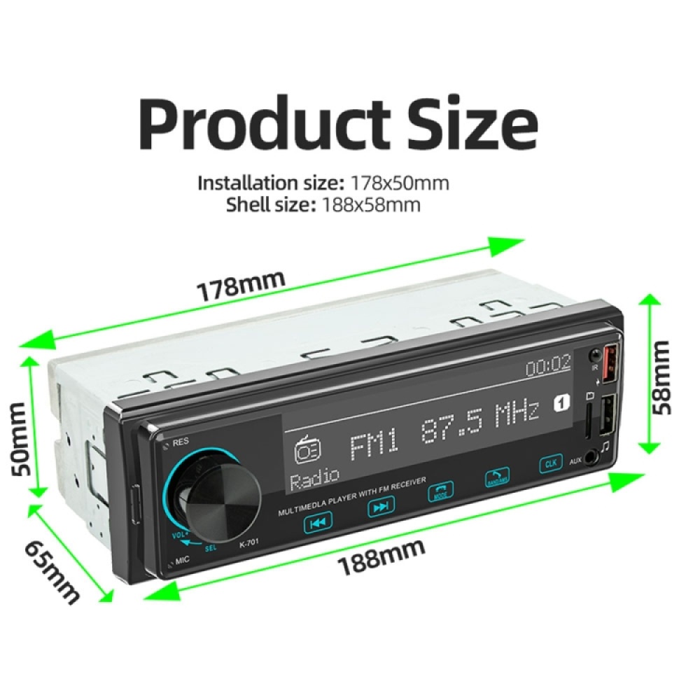 2.5D Touch Screen Car MP3 Player Radio Support Bluetooth Positioning Find Car - Image 2