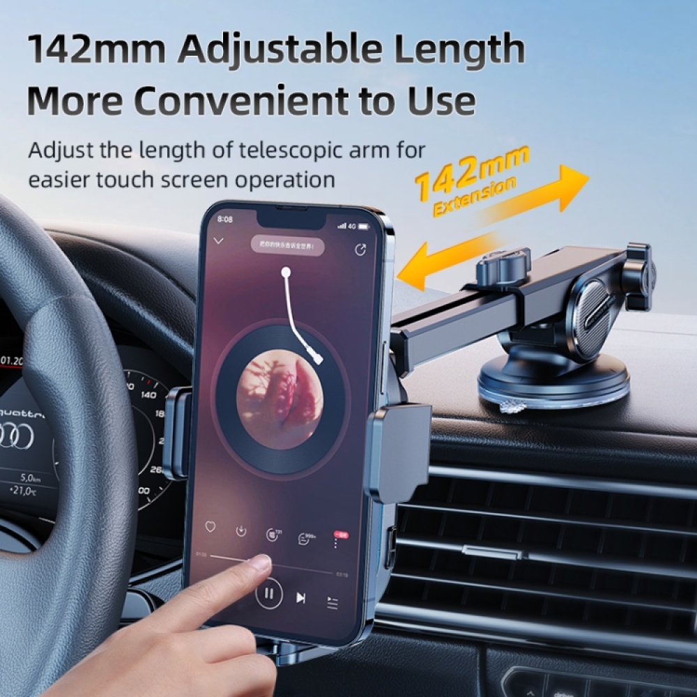 JOYROOM JR-ZS299 15W Double-Coil Wireless Charger Car Dashboard Phone Holder(Black) - Image 2