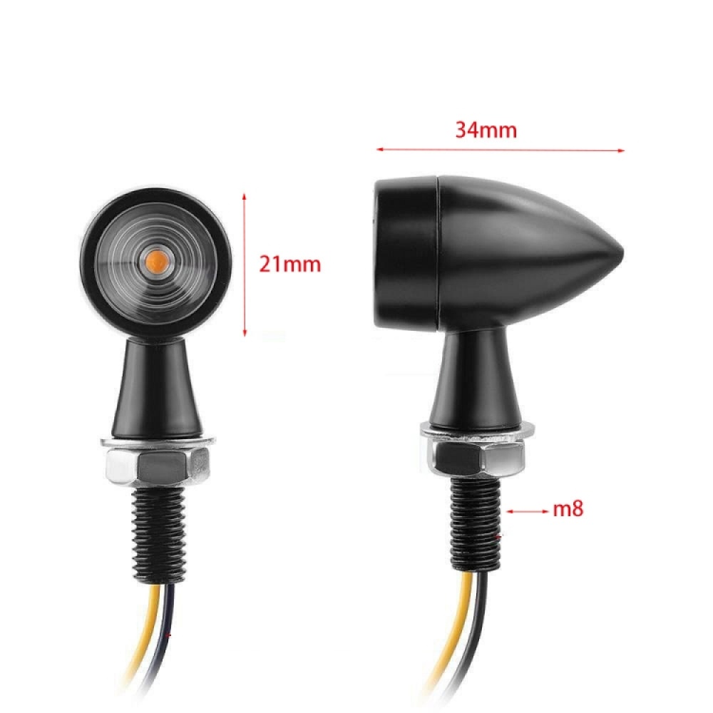 For Kawasaki / Suzuki / Yamaha / Honda T-S002 1 Pair Motorcycle LED Mini Turn Signal Metal Retro Signal Light - Image 3