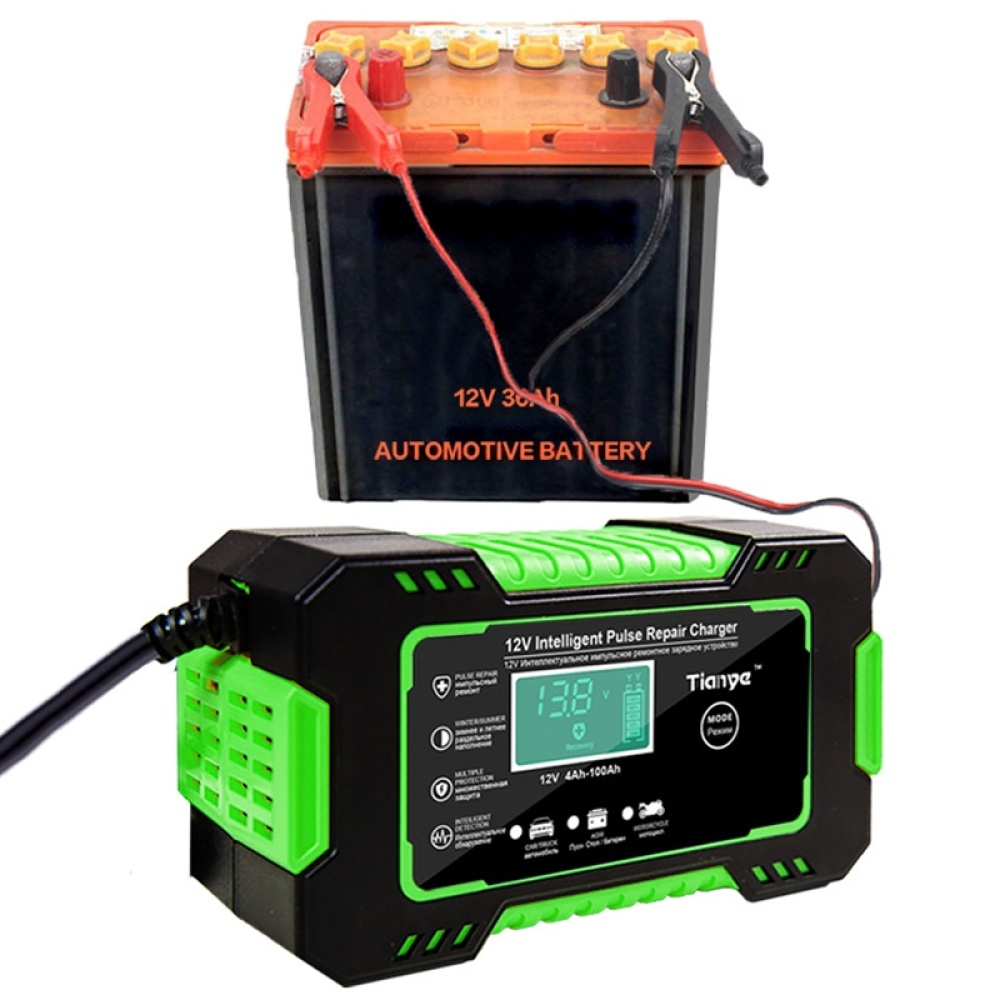 Motorcycle / Car Battery Smart Charger with LCD Screen, Plug Type:UK Plug - Image 2