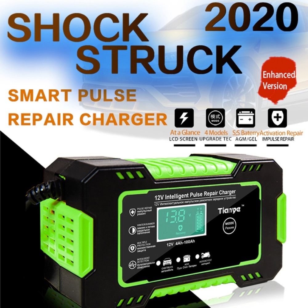 Motorcycle / Car Battery Smart Charger with LCD Screen, Plug Type:UK Plug - Image 3