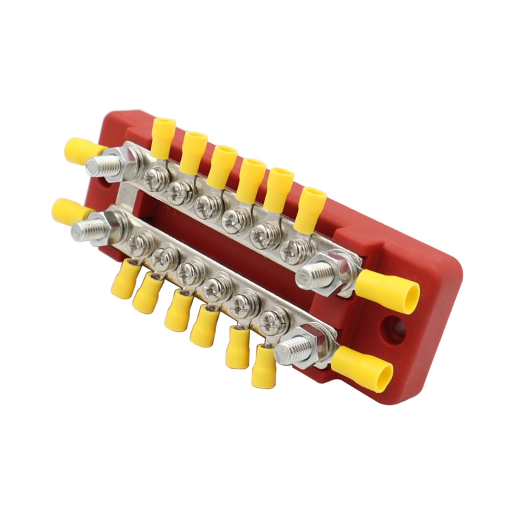 CP-3114 1 Pair 150A 12-48V RV Yacht Double-row 6-way Busbar with 32pcs Terminals - Image 3