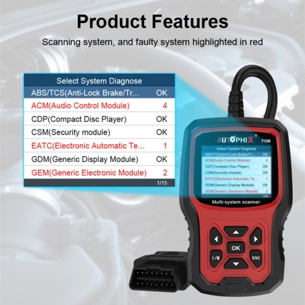 For Ford Autophix 7150 OBDII Scanner Automotive Diagnostic Tool - Image 3