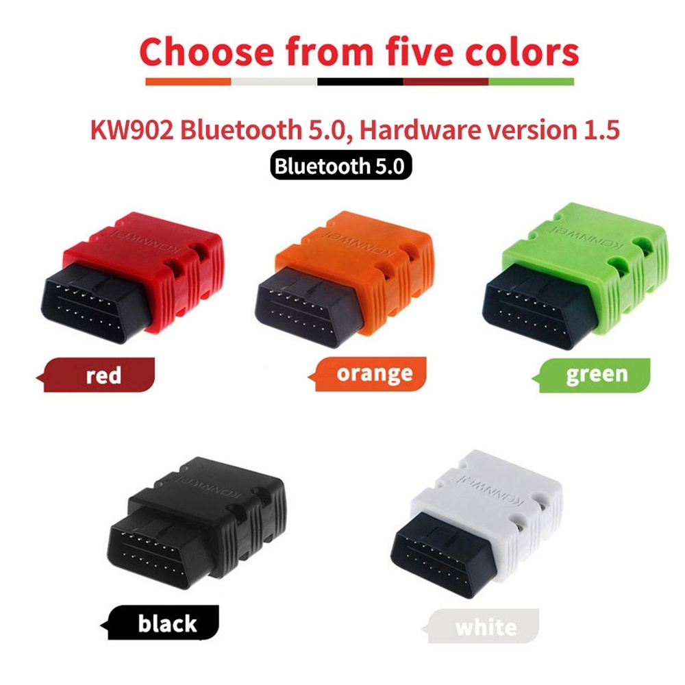 KONNWEI KW902 Bluetooth 5.0 OBD2 Car Fault Diagnostic Scan Tools Support IOS / Android(Green) - Image 2