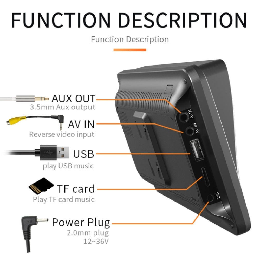 B5300 7 inch Wireless CarPlay Car Bluetooth MP5 Player, Support Mobile Phone Interconnection - Image 3