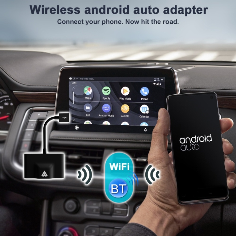 THT-020-3+ USB + USB-C / Type-C Wired to Wireless Carplay Adapter for Android Smartphone(Black) - Image 3