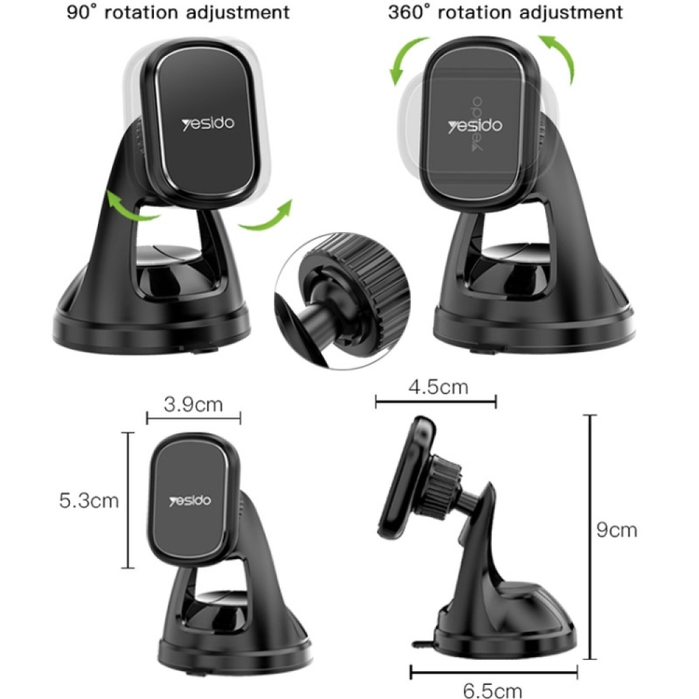 Yesido C72 Car Strong Magnetic Phone Holder(Black) - Image 3