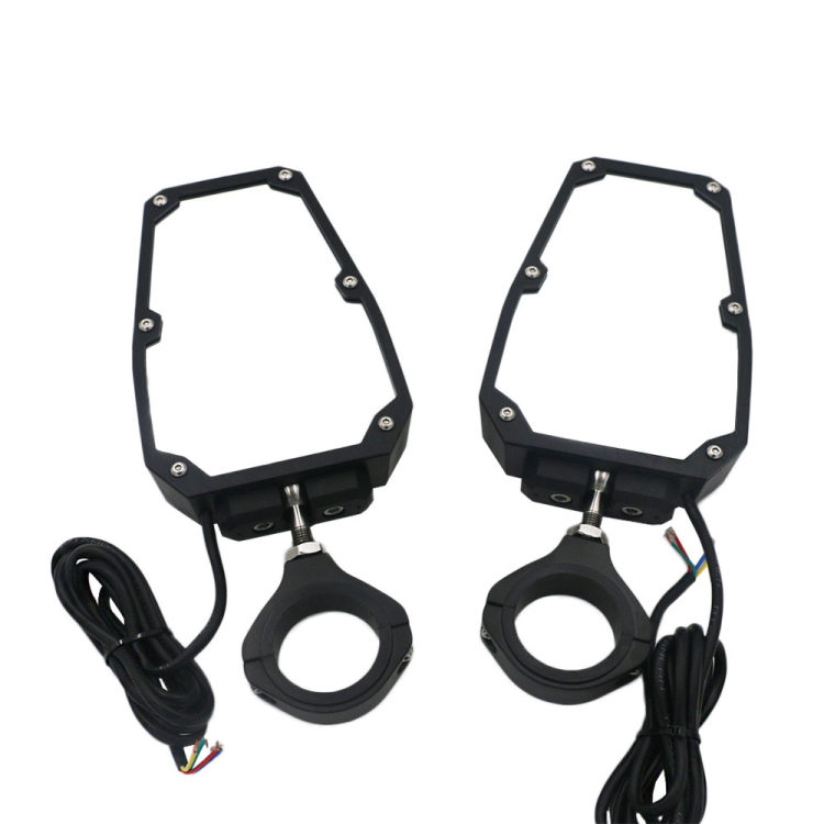 For 1.75 - 2 inch UTV-26 UTV / ATV Three Color Rear Frame Reflective Mirror with LED Lights - Image 2