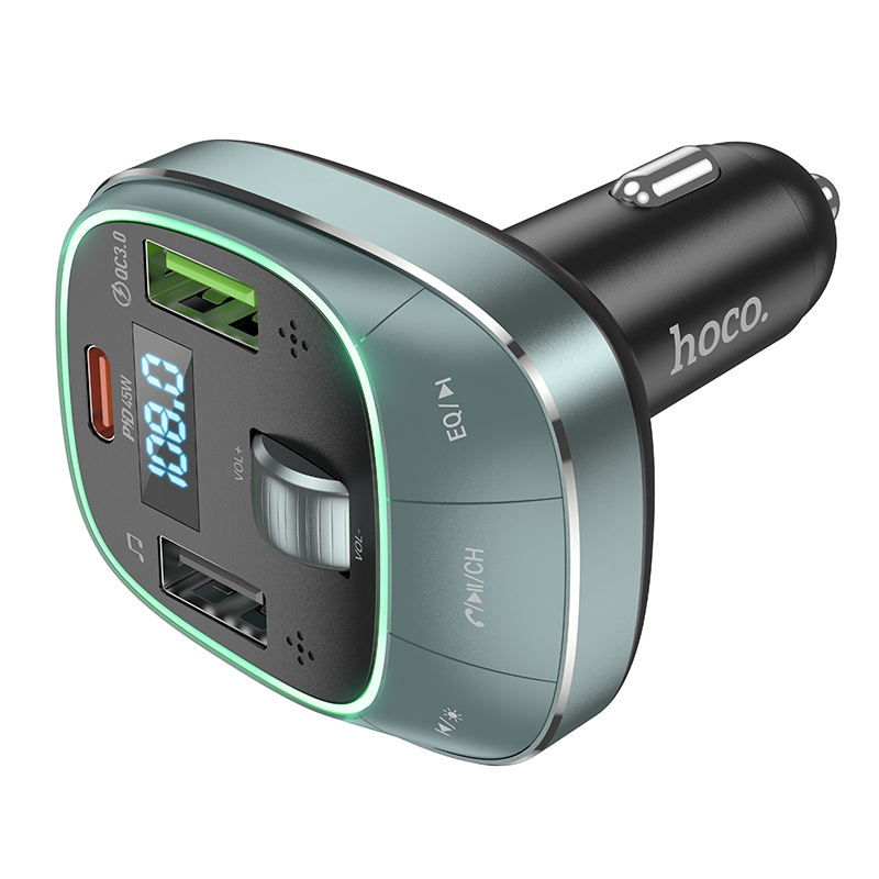 hoco E76 Pole PD30W + QC3.0 Car Bluetooth FM Transmitter(Black) - Image 2