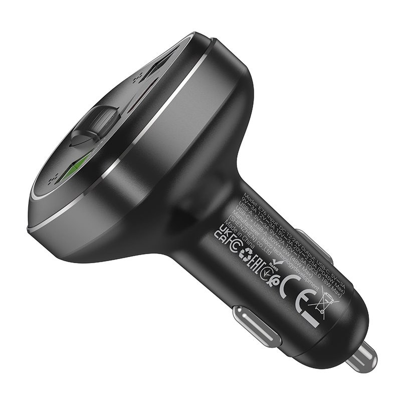 hoco E76 Pole PD30W + QC3.0 Car Bluetooth FM Transmitter(Black) - Image 3