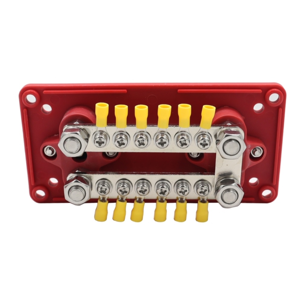 CP-3159 300A 12-48V RV Yacht Modified Double Row 12-way M6 Terminal Busbar with 12pcs Terminals - Image 3