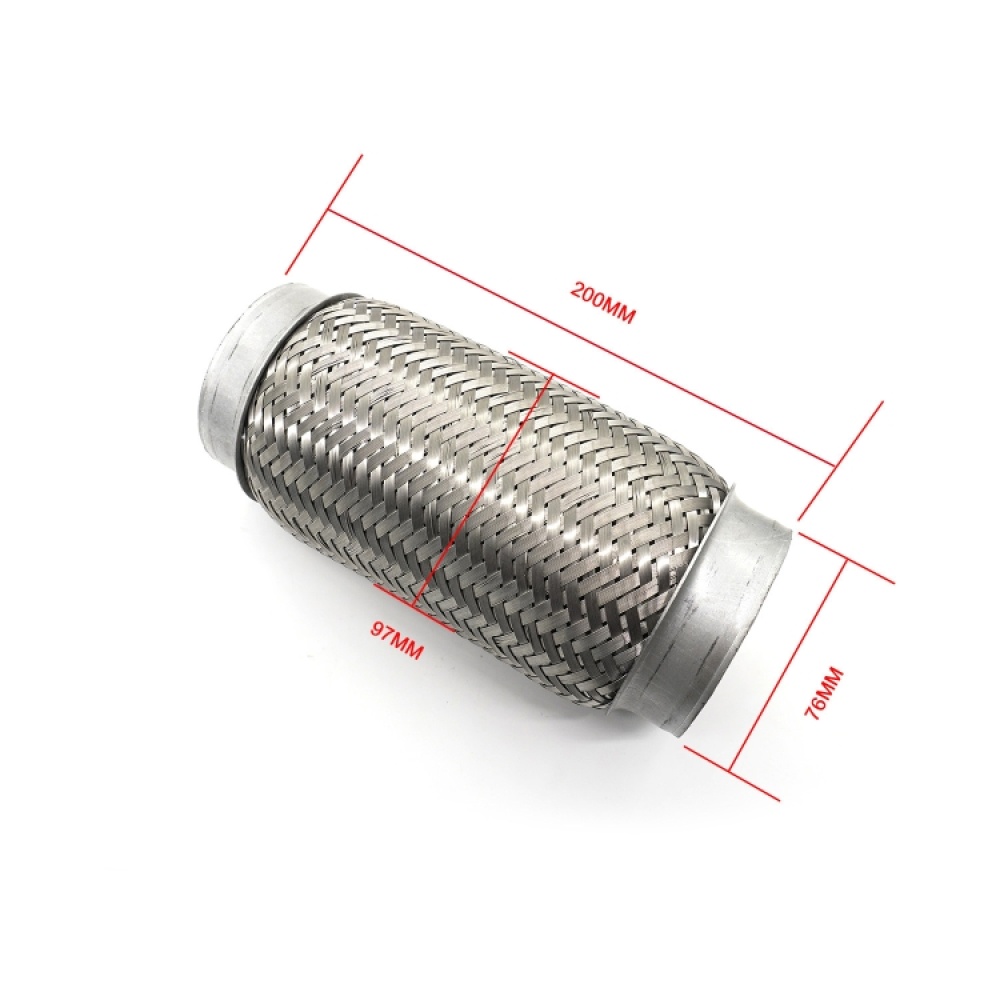 XH-6172 Car Muffler Exhaust Pipe Silencer Nozzle Stainless Steel Exhaust, Size:76mm(Silver) - Image 2